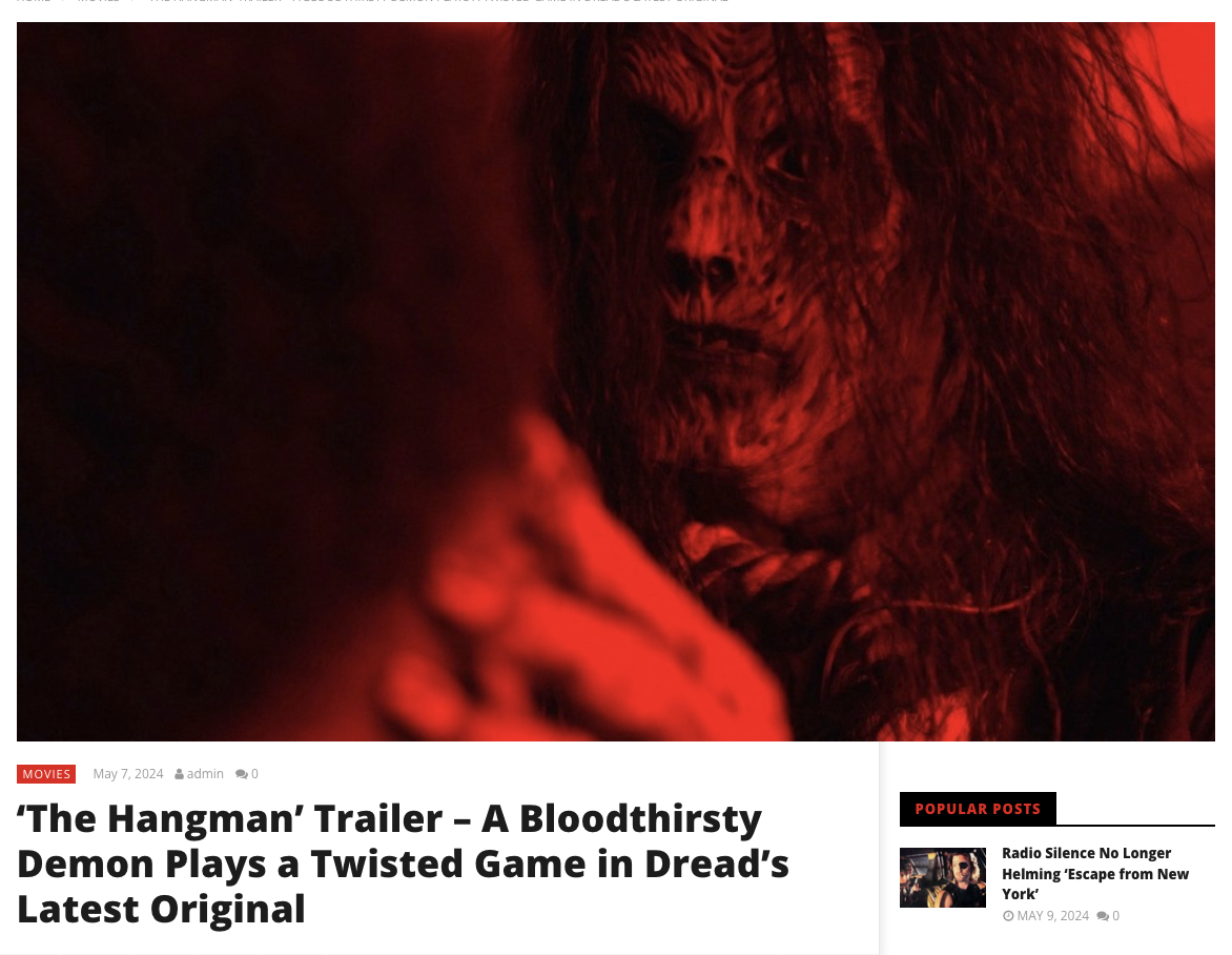 ‘The Hangman’ Trailer – A Bloodthirsty Demon Plays a Twisted Game in Dread’s Latest Original